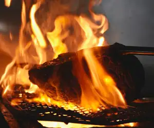 Steak over an open flame at La Lupa. 